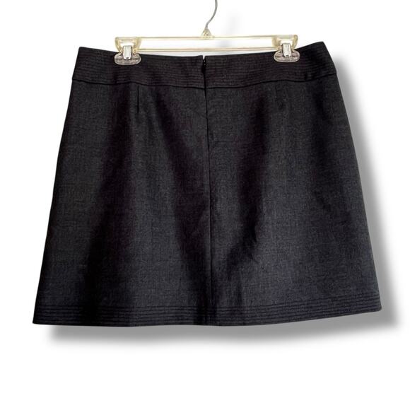 J.Crew charcoal gray wool blend A-line mini skirt with an inverted front pleat - Picture 4 of 7